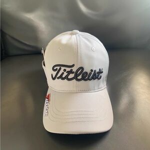 White Cap with Black Raised Script